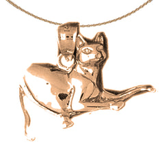 10K, 14K or 18K Gold Cat Pendant