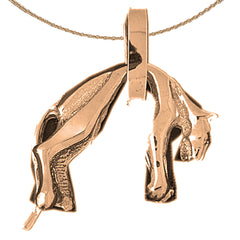 10K, 14K or 18K Gold 3D Cat Pendant