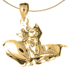 10K, 14K or 18K Gold Cat Pendant