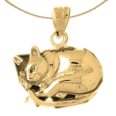Katzenanhänger aus Gold 10K, 14K oder 18K