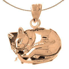 Katzenanhänger aus Gold 10K, 14K oder 18K