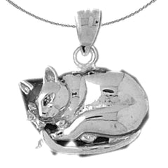 Katzenanhänger aus Gold 10K, 14K oder 18K