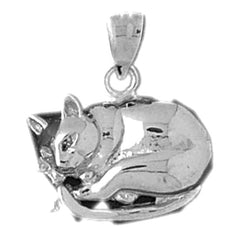 10K, 14K or 18K Gold Cat Pendant