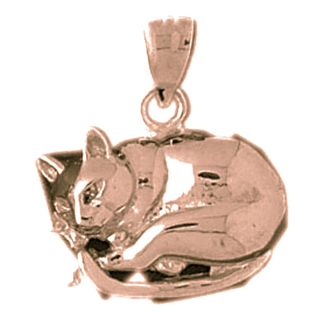 10K, 14K or 18K Gold Cat Pendant