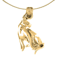 Katzenanhänger aus Gold 10K, 14K oder 18K