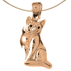 10K, 14K or 18K Gold Cat Pendant