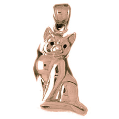 10K, 14K or 18K Gold Cat Pendant