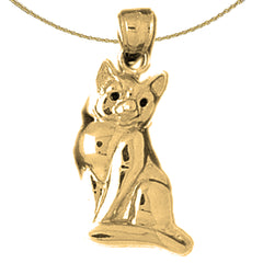 10K, 14K or 18K Gold Cat Pendant