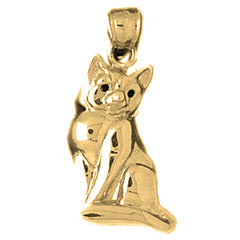 10K, 14K or 18K Gold Cat Pendant