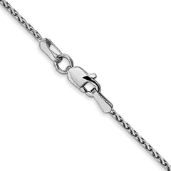 14K White Gold 1.3mm Diamond-cut Spiga (Wheat) Chain