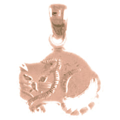14K or 18K Gold Cat Pendant