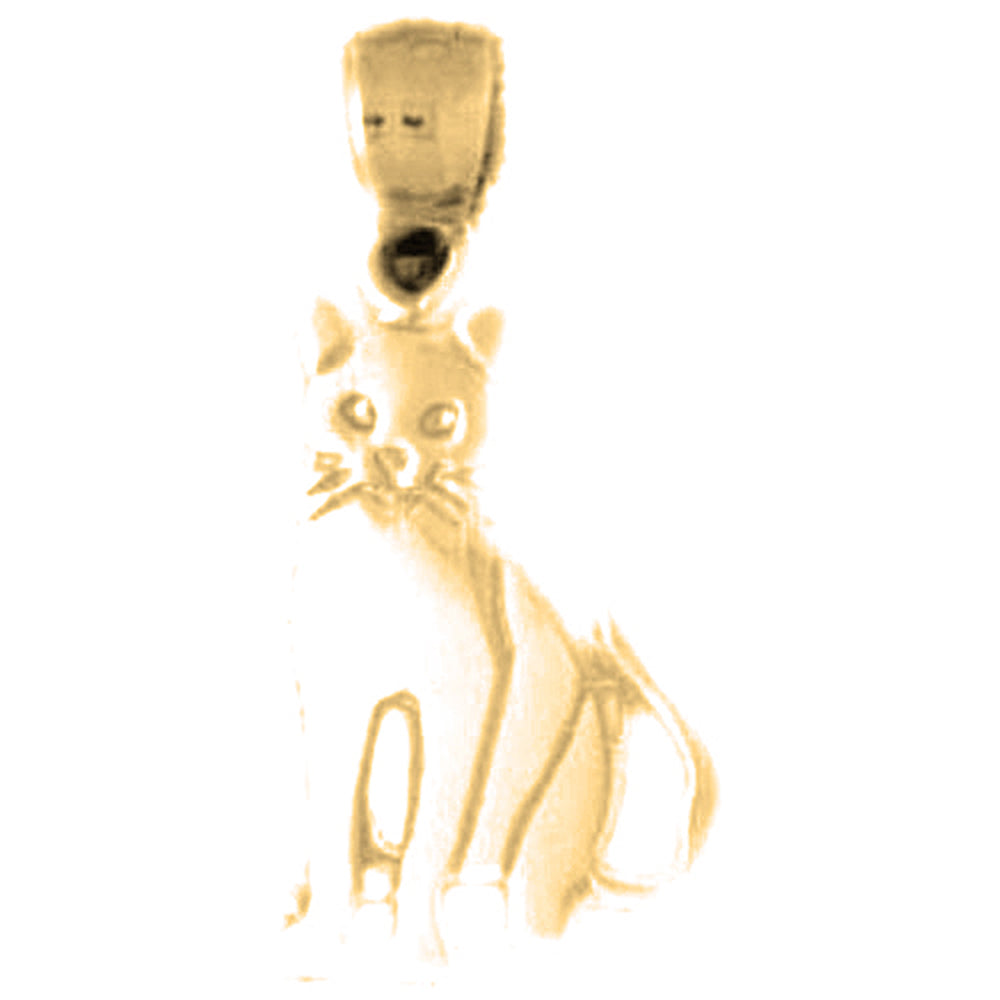 10K, 14K or 18K Gold Cat Pendant