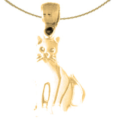 10K, 14K or 18K Gold Cat Pendant