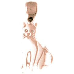 10K, 14K or 18K Gold Cat Pendant