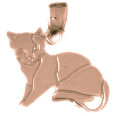 10K, 14K or 18K Gold Cat Pendant