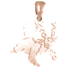 10K, 14K or 18K Gold Cat Pendant