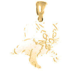 10K, 14K or 18K Gold Cat Pendant