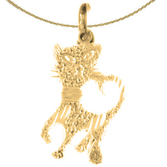 10K, 14K or 18K Gold Cat Pendant
