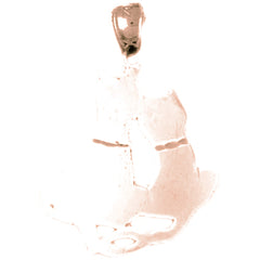 10K, 14K or 18K Gold Cat Pendant