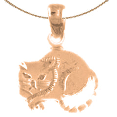 14K or 18K Gold Cat Pendant