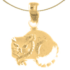 14K or 18K Gold Cat Pendant