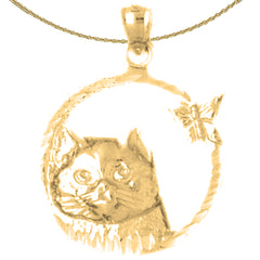 10K, 14K or 18K Gold Cat Pendant