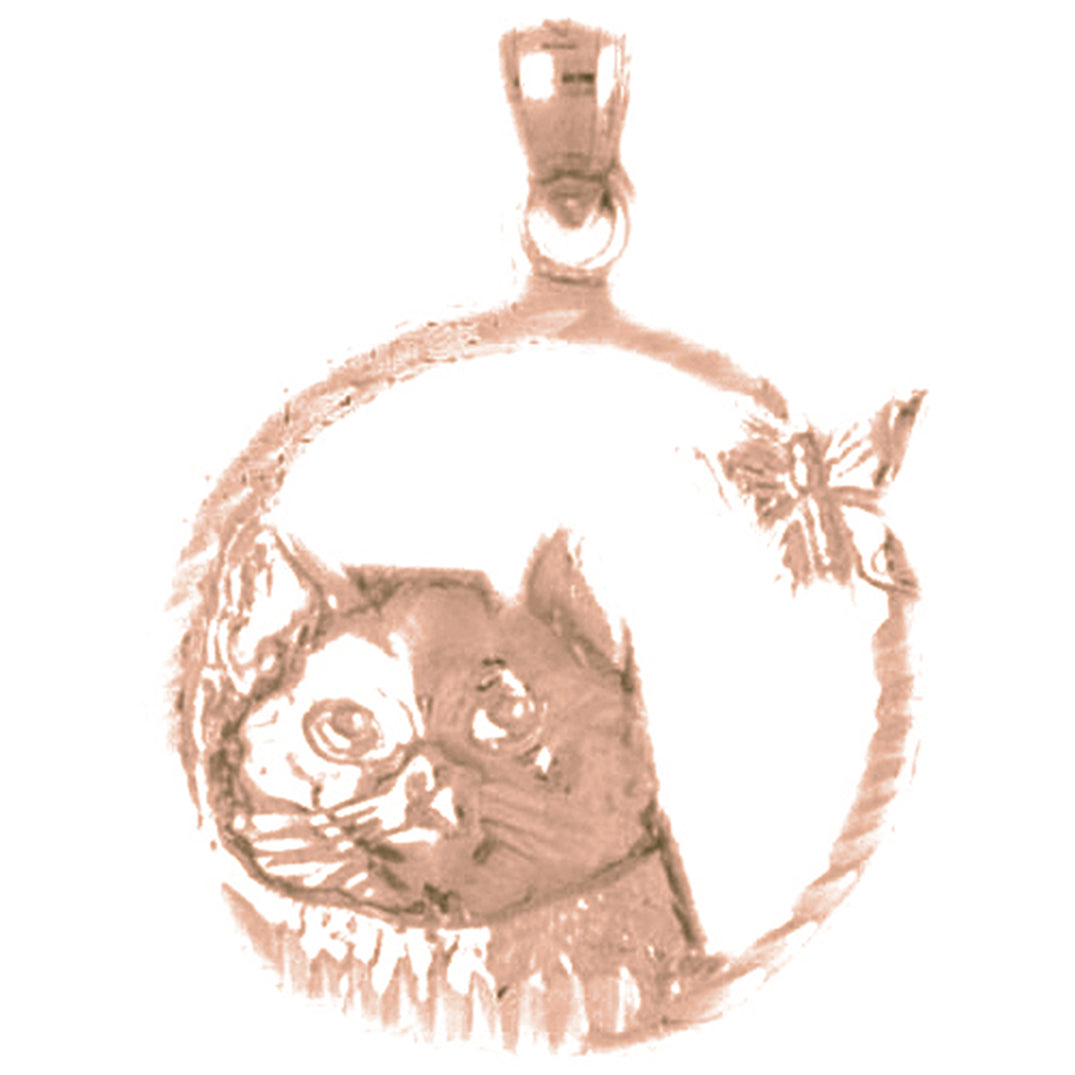 10K, 14K or 18K Gold Cat Pendant