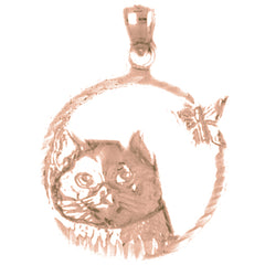 10K, 14K or 18K Gold Cat Pendant