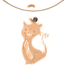 14K or 18K Gold Cat Pendant