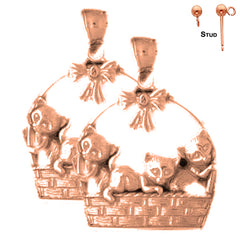 14K or 18K Gold Cat Earrings