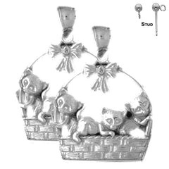 14K or 18K Gold Cat Earrings