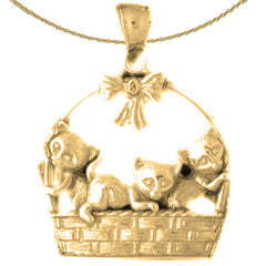 10K, 14K or 18K Gold Cat Pendant