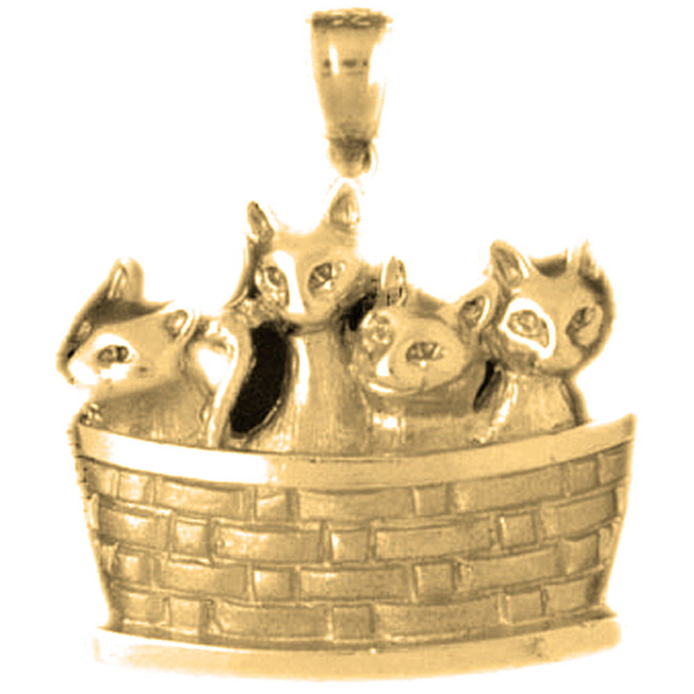 10K, 14K or 18K Gold Cat Pendant