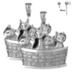 14K or 18K Gold Cat Earrings