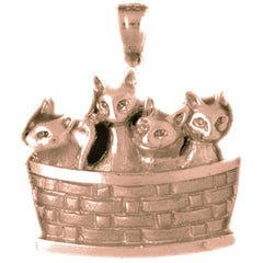 10K, 14K or 18K Gold Cat Pendant