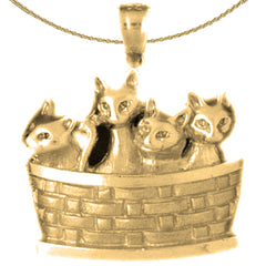 10K, 14K or 18K Gold Cat Pendant