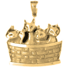 10K, 14K or 18K Gold Cat Pendant