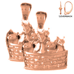 14K or 18K Gold Cat Earrings