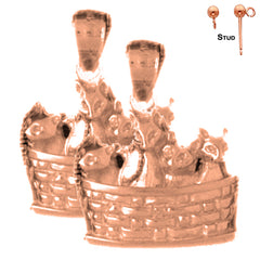 14K or 18K Gold Cat Earrings