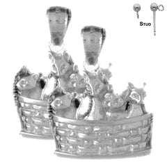 14K or 18K Gold Cat Earrings