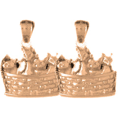 14K or 18K Gold 21mm Cat Earrings