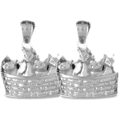 14K or 18K Gold 21mm Cat Earrings