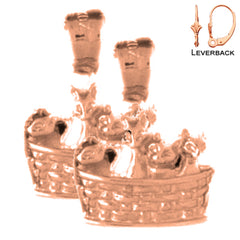 14K or 18K Gold Cat Earrings