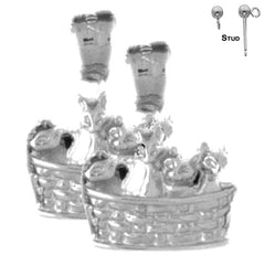 14K or 18K Gold Cat Earrings