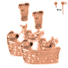 14K or 18K Gold Cat Earrings