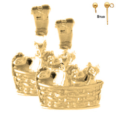 14K or 18K Gold Cat Earrings