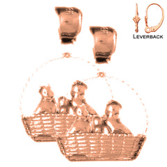 14K or 18K Gold 3D Cat Earrings