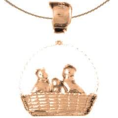 10K, 14K or 18K Gold 3D Cat Pendant