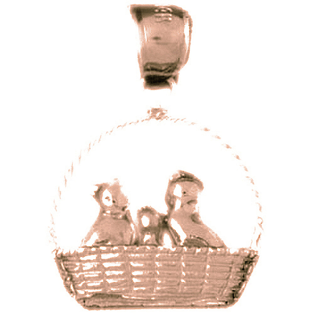 10K, 14K or 18K Gold 3D Cat Pendant