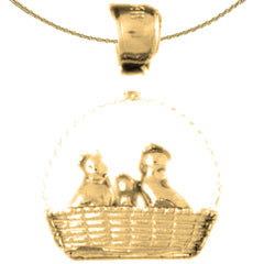 10K, 14K or 18K Gold 3D Cat Pendant